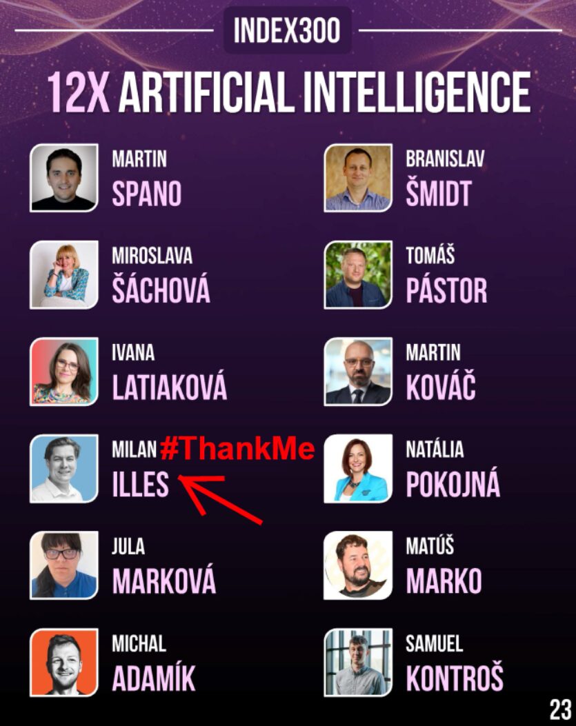 Som medzi TOP 300 tvorcami na LinkedIne v oblasti AI! #ThankMe